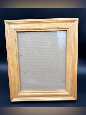 Vintage Light Oak Wood Wall & Free Standing Photo Picture Frame 13” x 11”